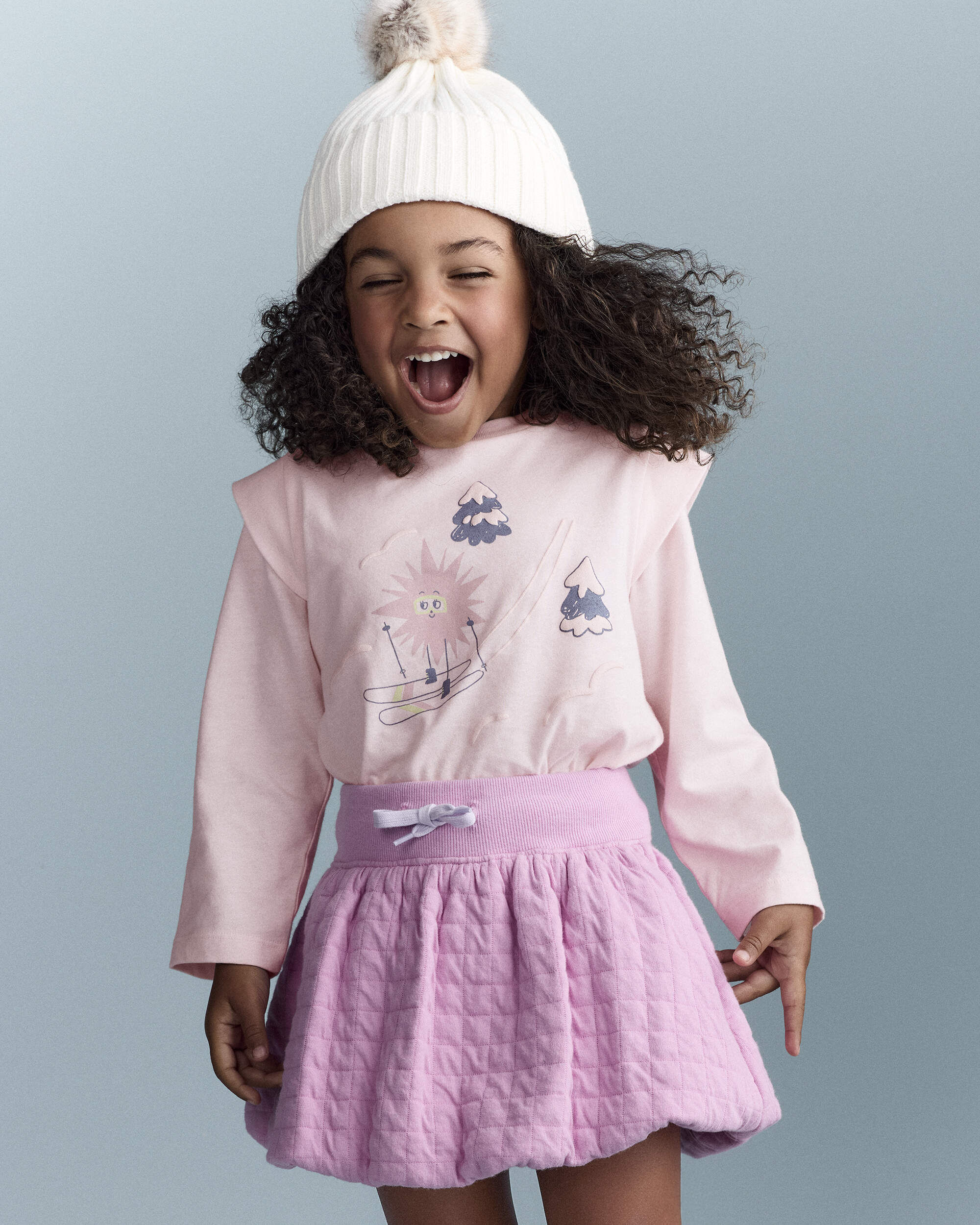 Otter Avenue Toddler Girl Skiing Squish Long-Sleeve Top 12M Light Pink 9$