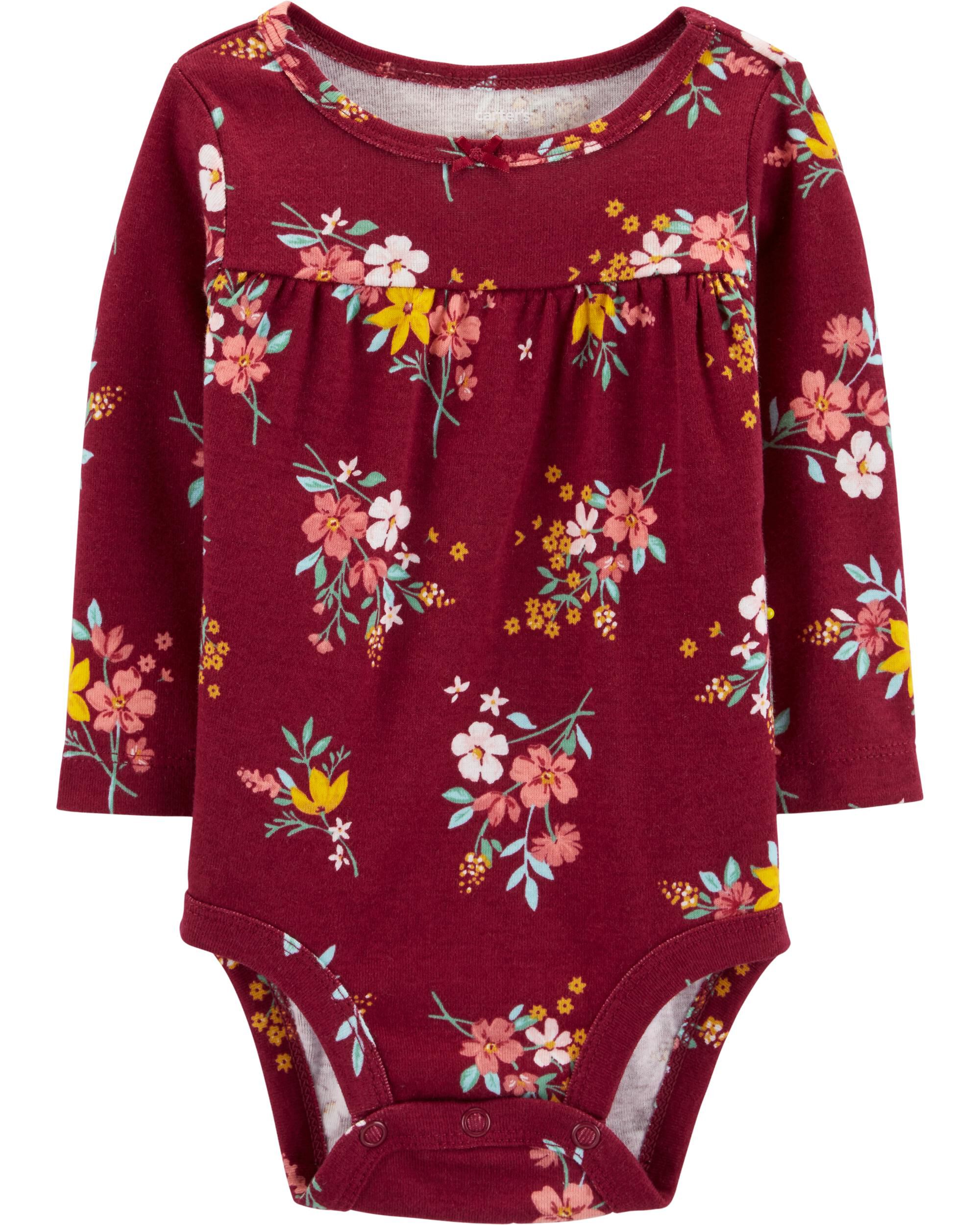 burgundy onesie baby girl