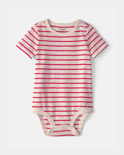 Baby Striped Bodysuit - Red/Ivory