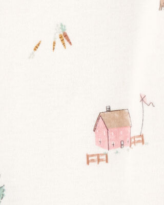 Product image 2 of Baby 4-Piece Farm Print Outfit Set - White/Pink