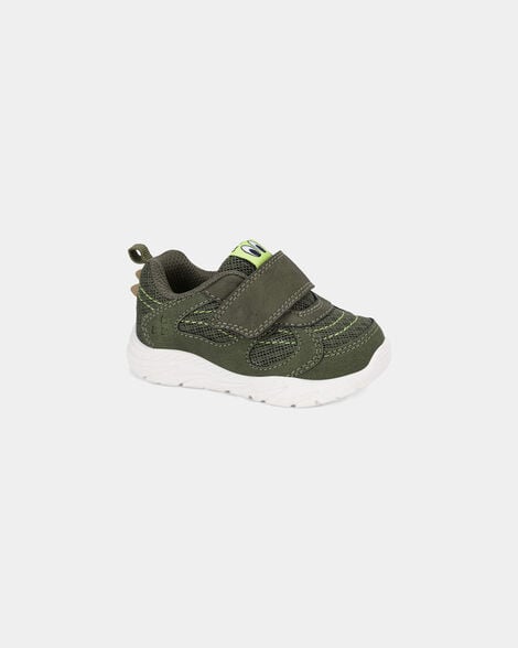 baby boy every step® first walker monster sneakers - green