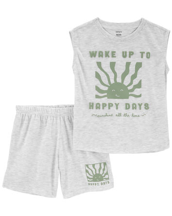 Toddler 2-Piece Happy Day Loose Fit Pajama Set
