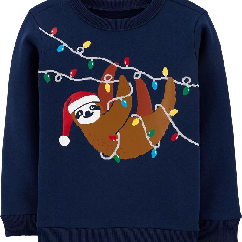 Sloth Christmas Crew Neck Sweatshirt Carters Com