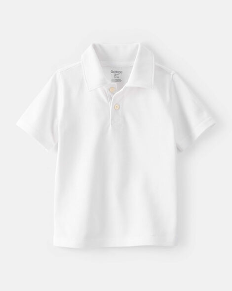 Product image 4 of Toddler 2-Pack Pique Uniform Polo Shirts - White