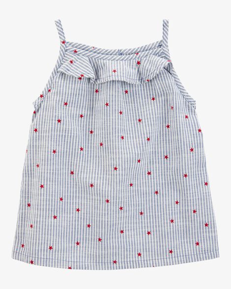  Product image 1 of Toddler Striped Star Print Tank - Blue