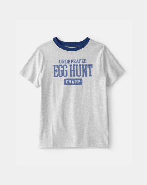 kid easter egg hunt graphic tee - grey