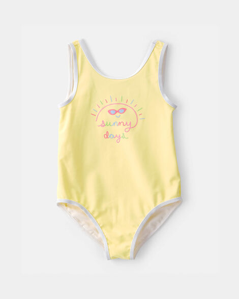 toddler girl 1-piece 'sunny days' swimsuit - yellow