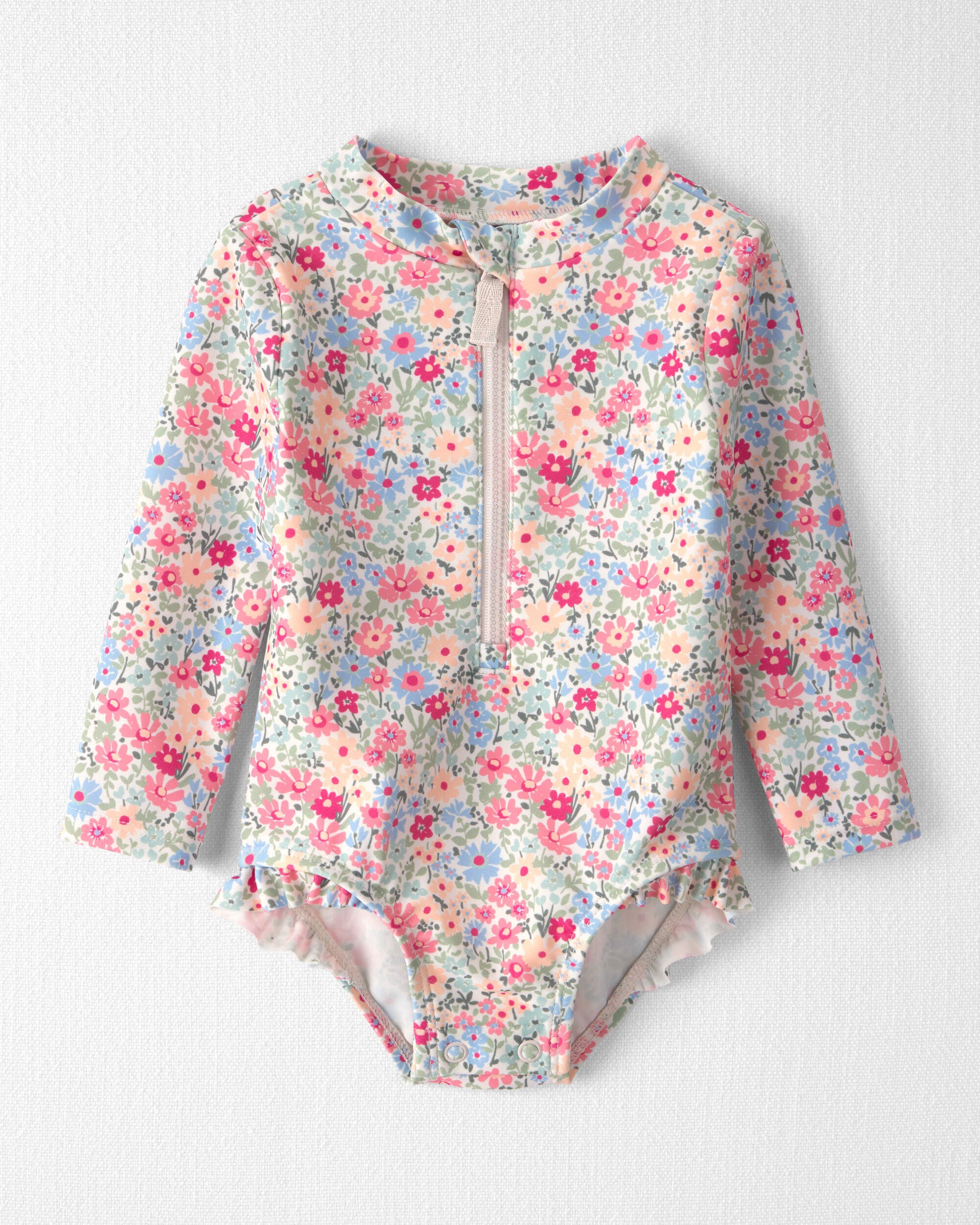 Little Planet Baby Girl Recycled Rashguard Swimsuit in Meadow Mix 12M Meadow Mix 23$