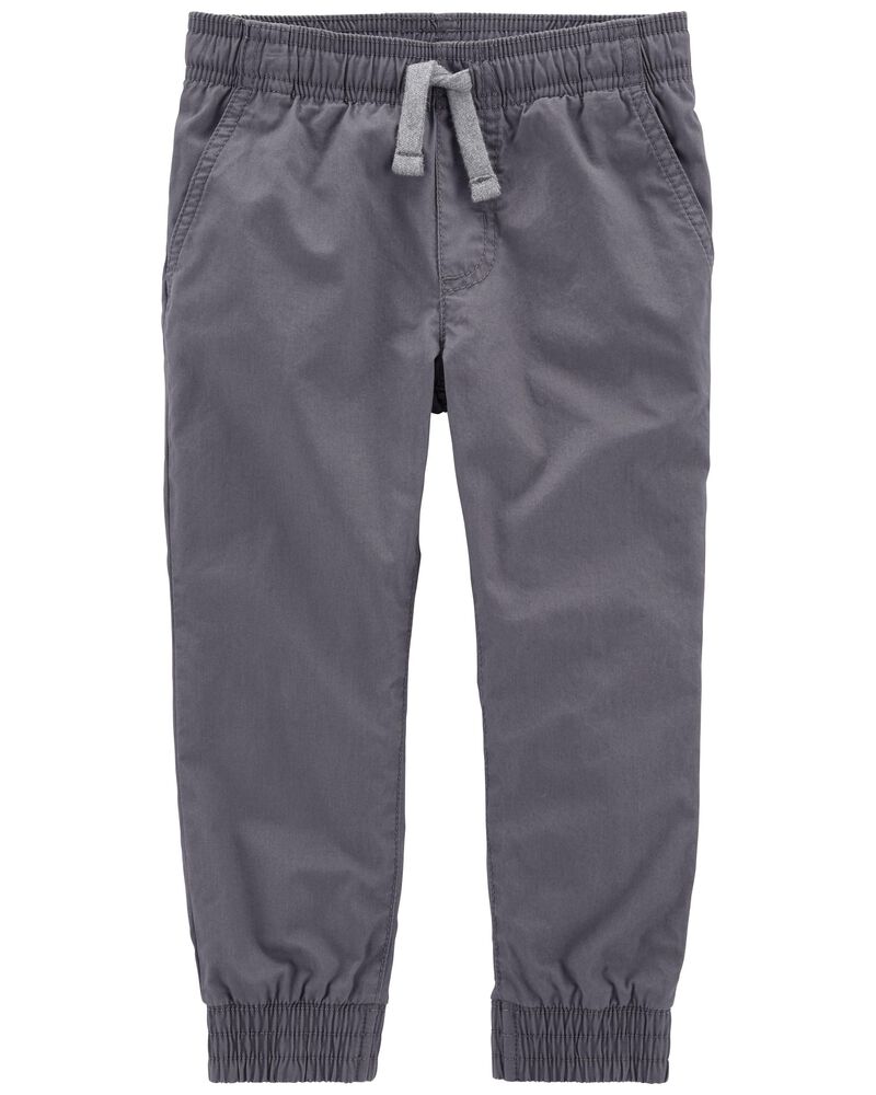 Grey Toddler Pull-On Poplin Lined Pants | carters.com