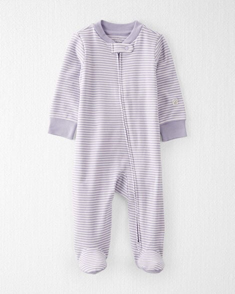 Baby Girl  Organic Cotton Striped Sleep & Play Pajamas