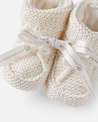 Product image 2 of Baby Organic Cotton Crochet Booties in Cream