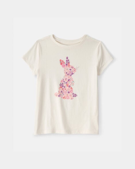 girls bunny graphic tee - cream