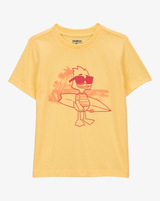 Product image 1 of Toddler Cali Sun Surfing Duck Short-Sleeve Graphic Tee - Yellow