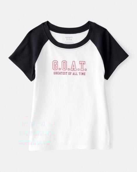 girls g.o.a.t short-sleeve graphic tee - black/ivory