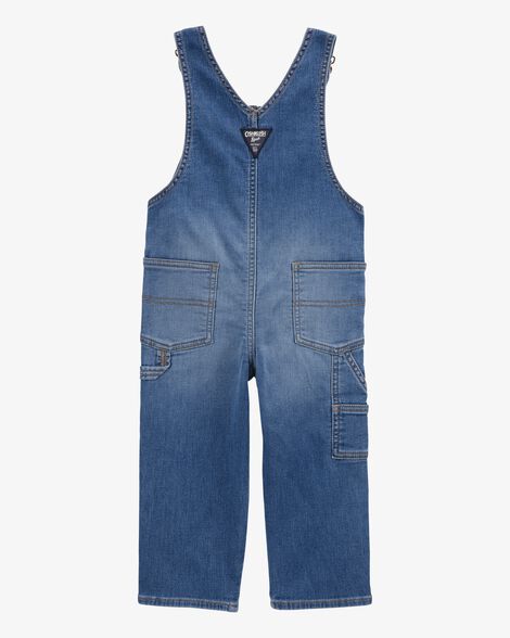  Product image 2 of Toddler Stretch Denim Overalls - Medium Wash