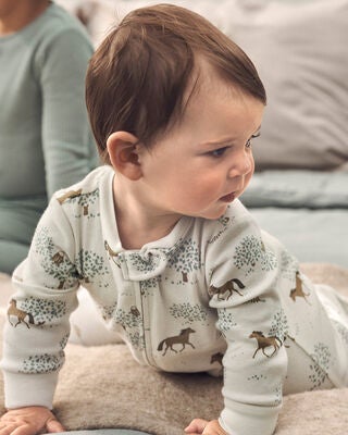 Product image 1 of Baby Organic Cotton Sleep & Play Pajamas in Wild Horses