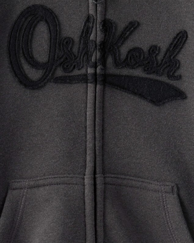 Product image 2 of Toddler Boy OshKosh Fleece Logo Zip Jacket - Black