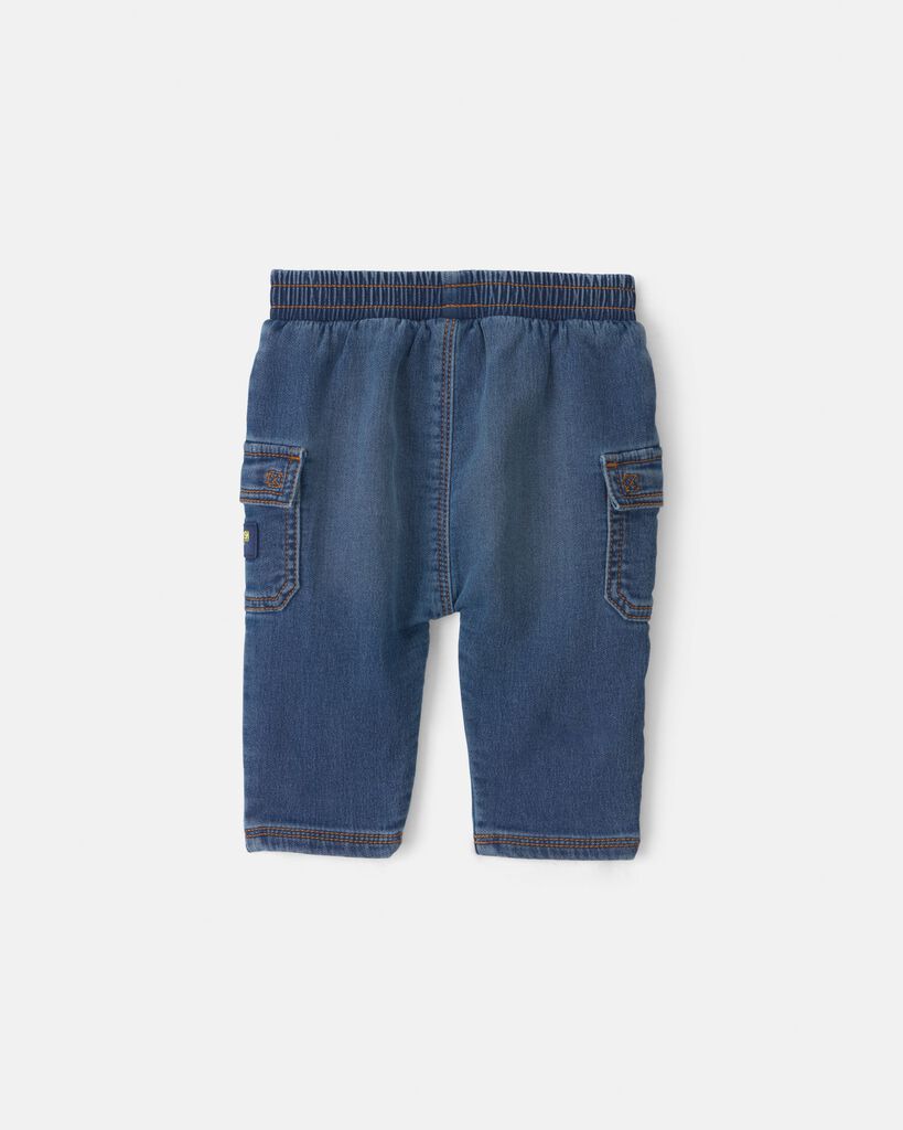 Oshkosh Baby Boys Mid Rise Straight Regular Fit Pull-On Pant, 6 Months, Blue