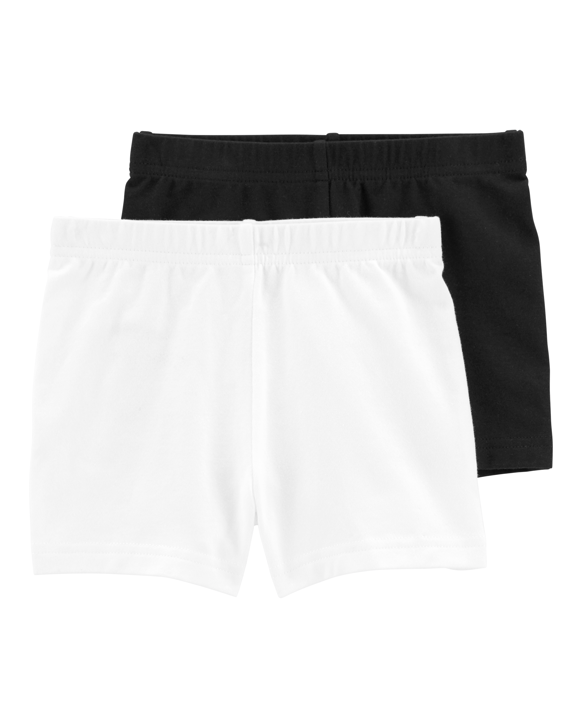 Toddler 2-Pack Black/White Bike Shorts
