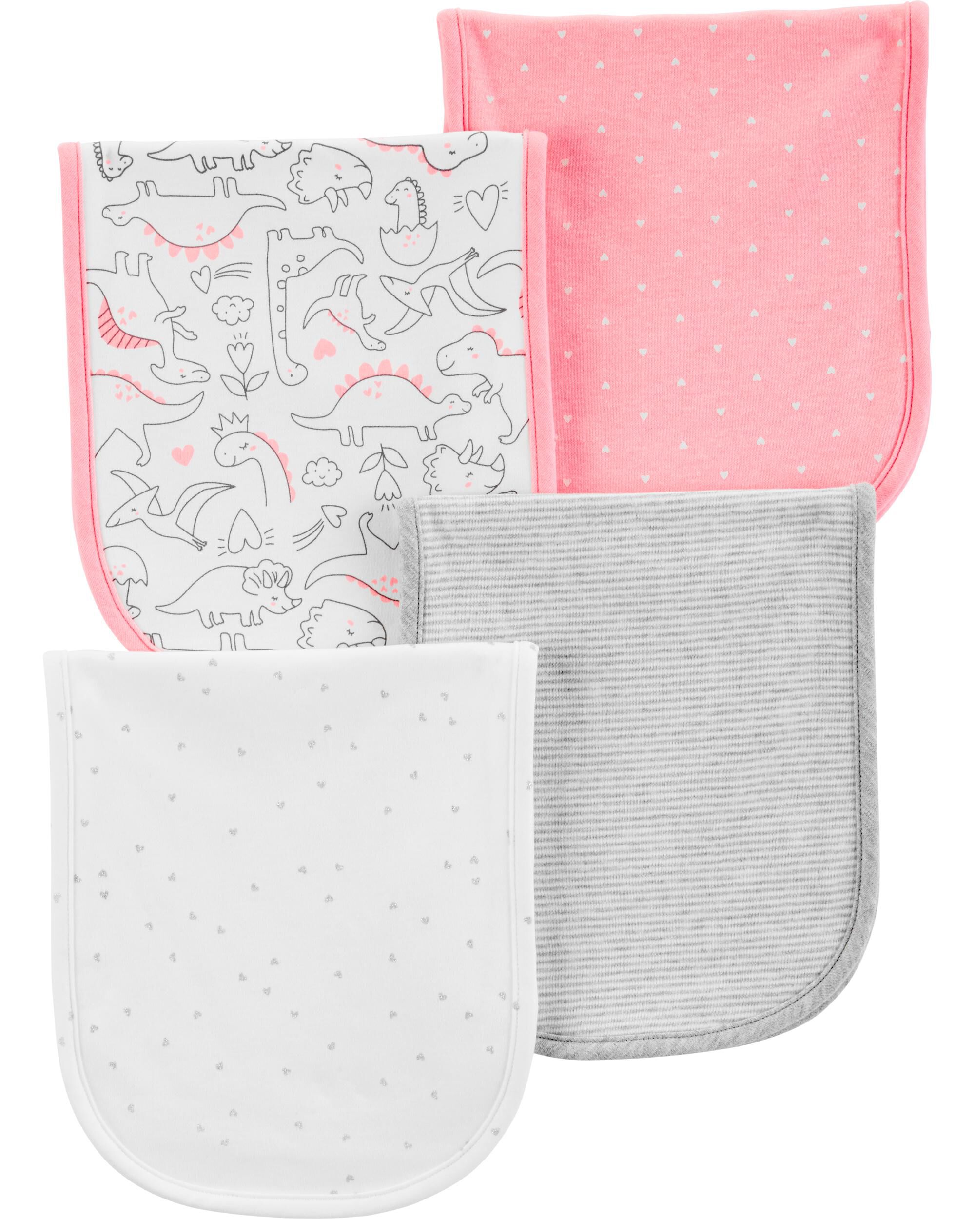 Carters Baby Girls 4-Pack Burp Cloths