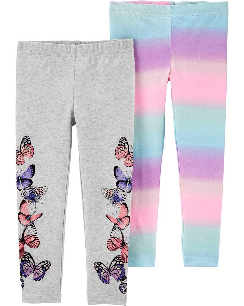 2 Pack Rainbow Butterfly Leggings Carters Com