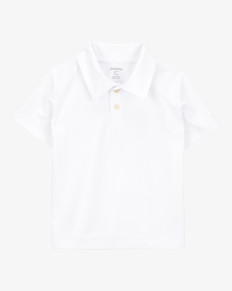 Toddler Active Uniform Polo Shirt in Moisture Wicking BeCool™ Fabric - White