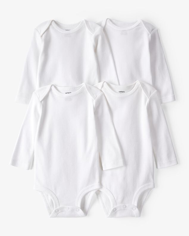 Product image 1 of Baby 4-Pack Long-Sleeve Bodysuits - White