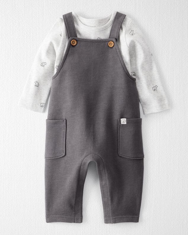 Product image 1 of Baby 2-Piece Organic Cotton Overall Set in Bear Print
