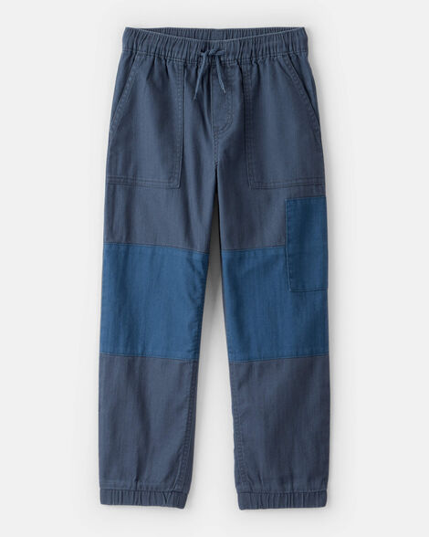 Boys Colorblock Cargo Joggers - Navy