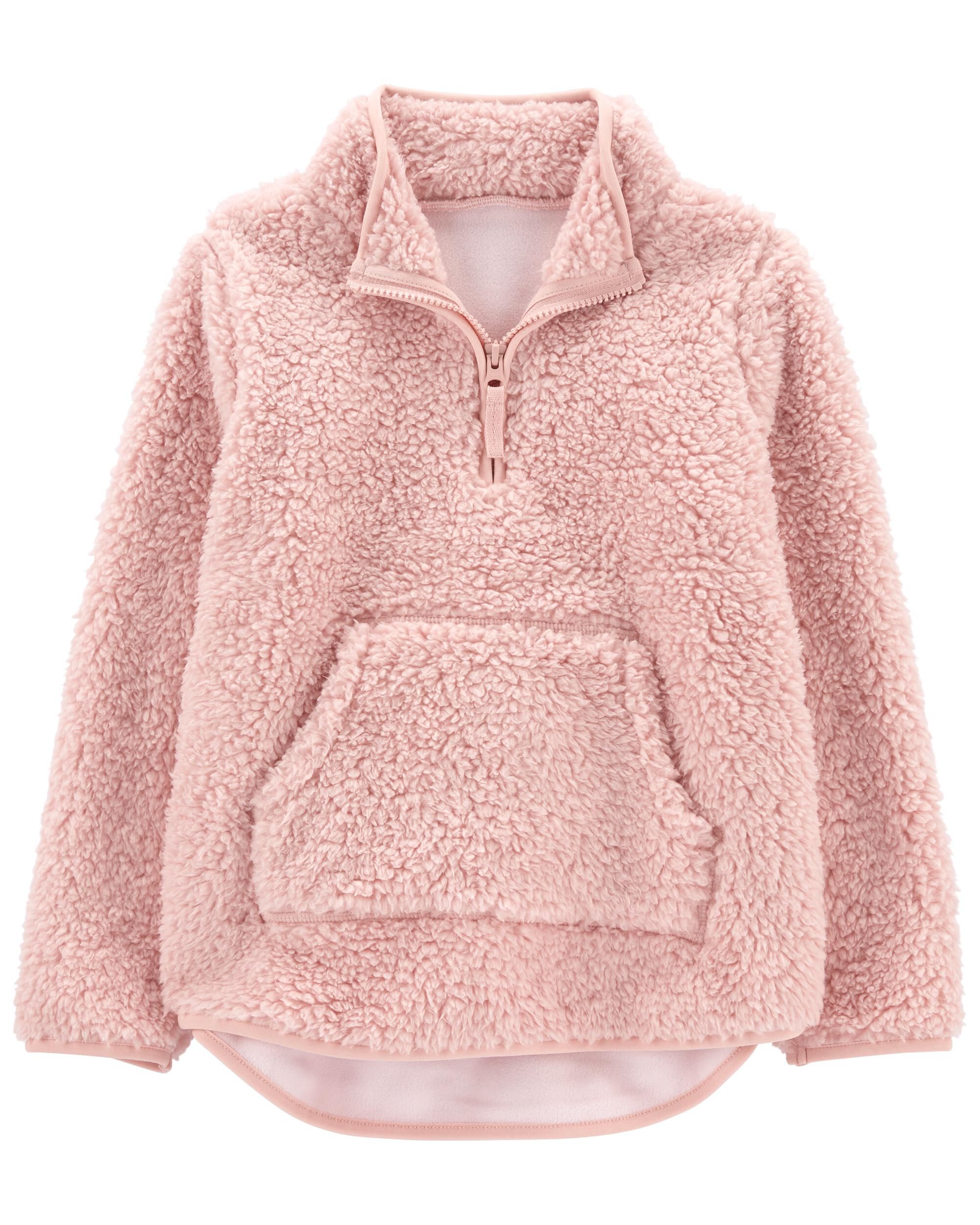 Pink Kid Sherpa Fleece Pullover 