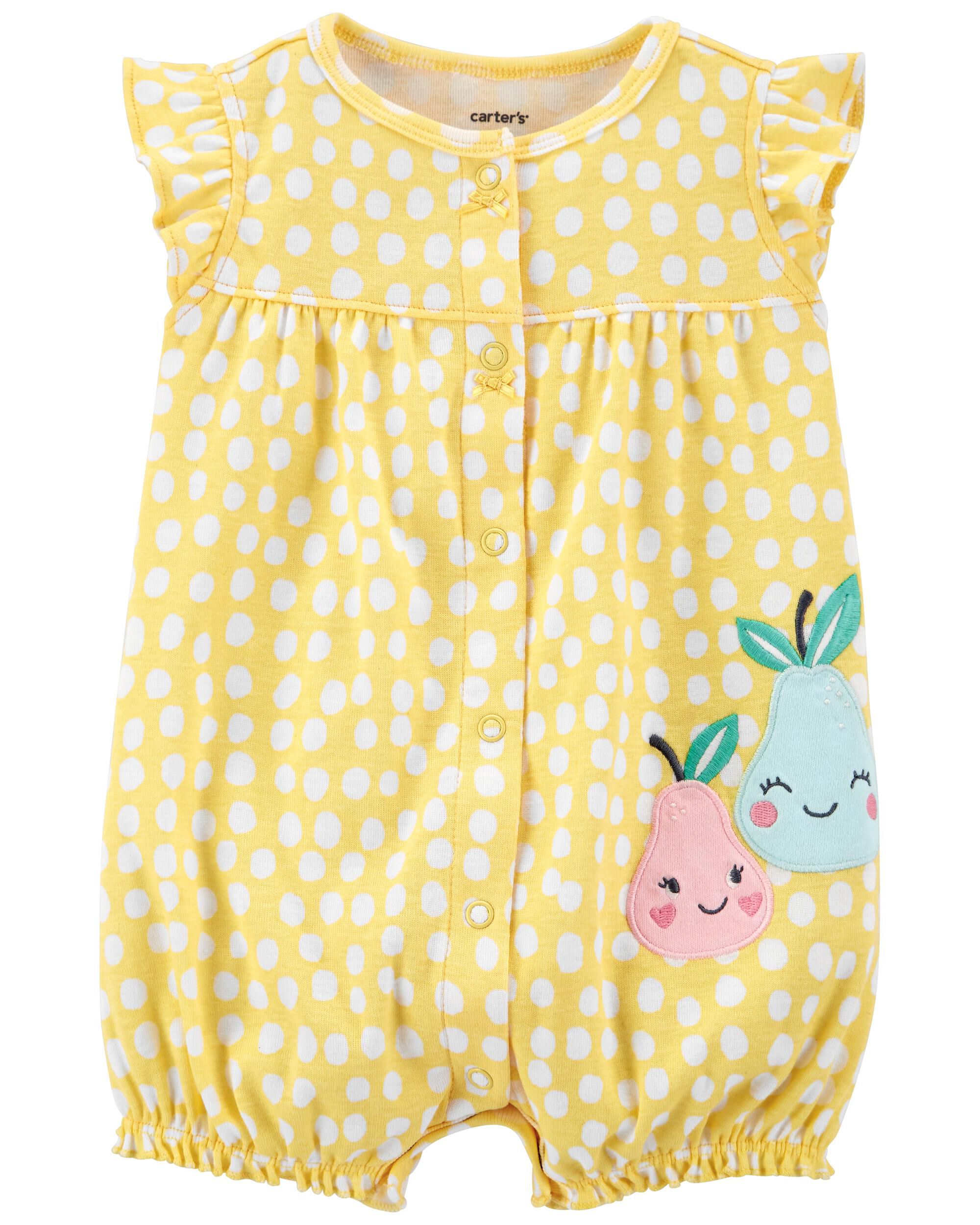  *CLEARANCE* Pear Snap-Up Romper 
