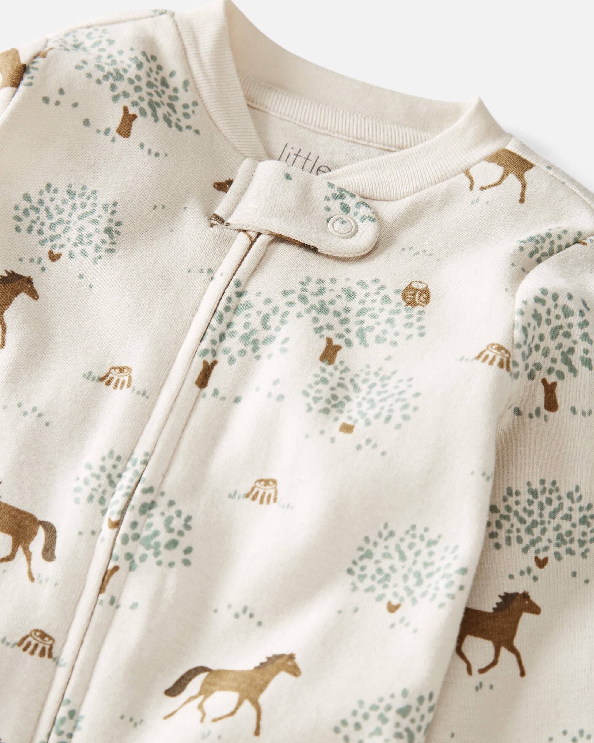 Baby Organic Cotton Sleep Play Pajamas in Wild Horses