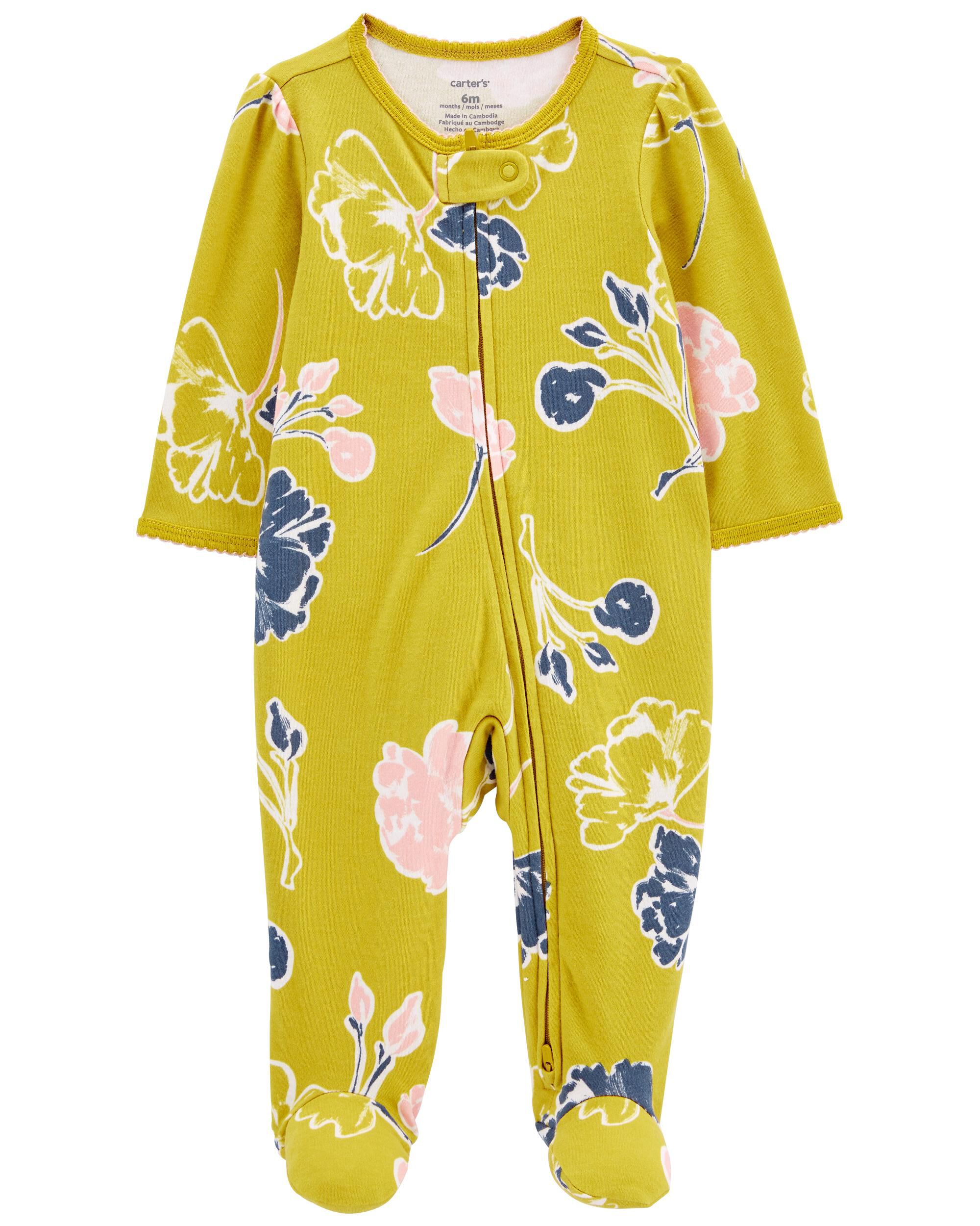 Zip down baby pajamas online