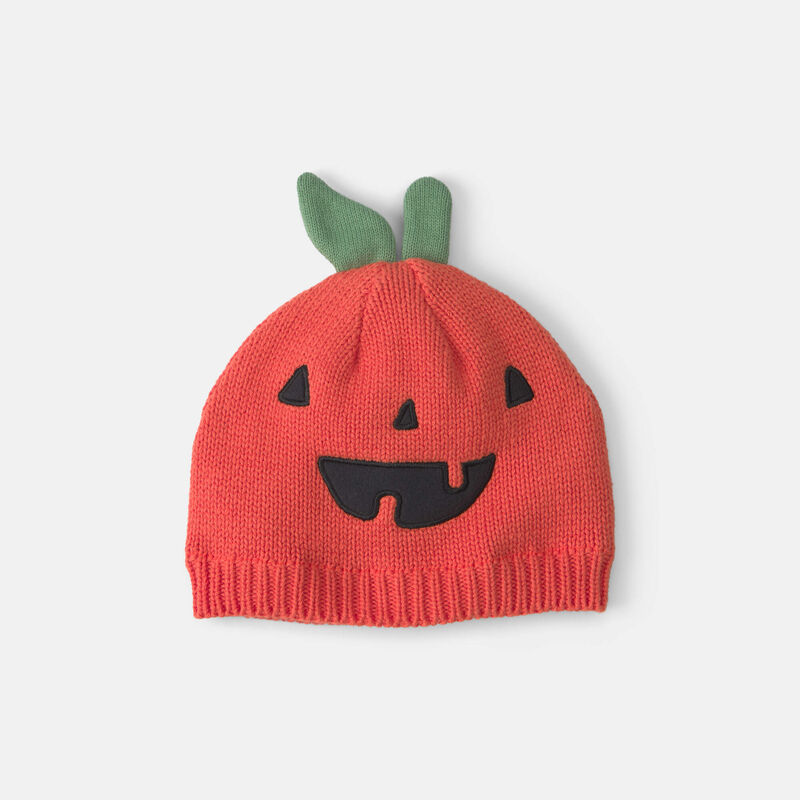 Baby Halloween Pumpkin Knit Hat - Orange