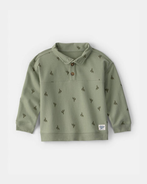 Toddler Boy Cactus French Terry Pullover Sweatshirt - Olive