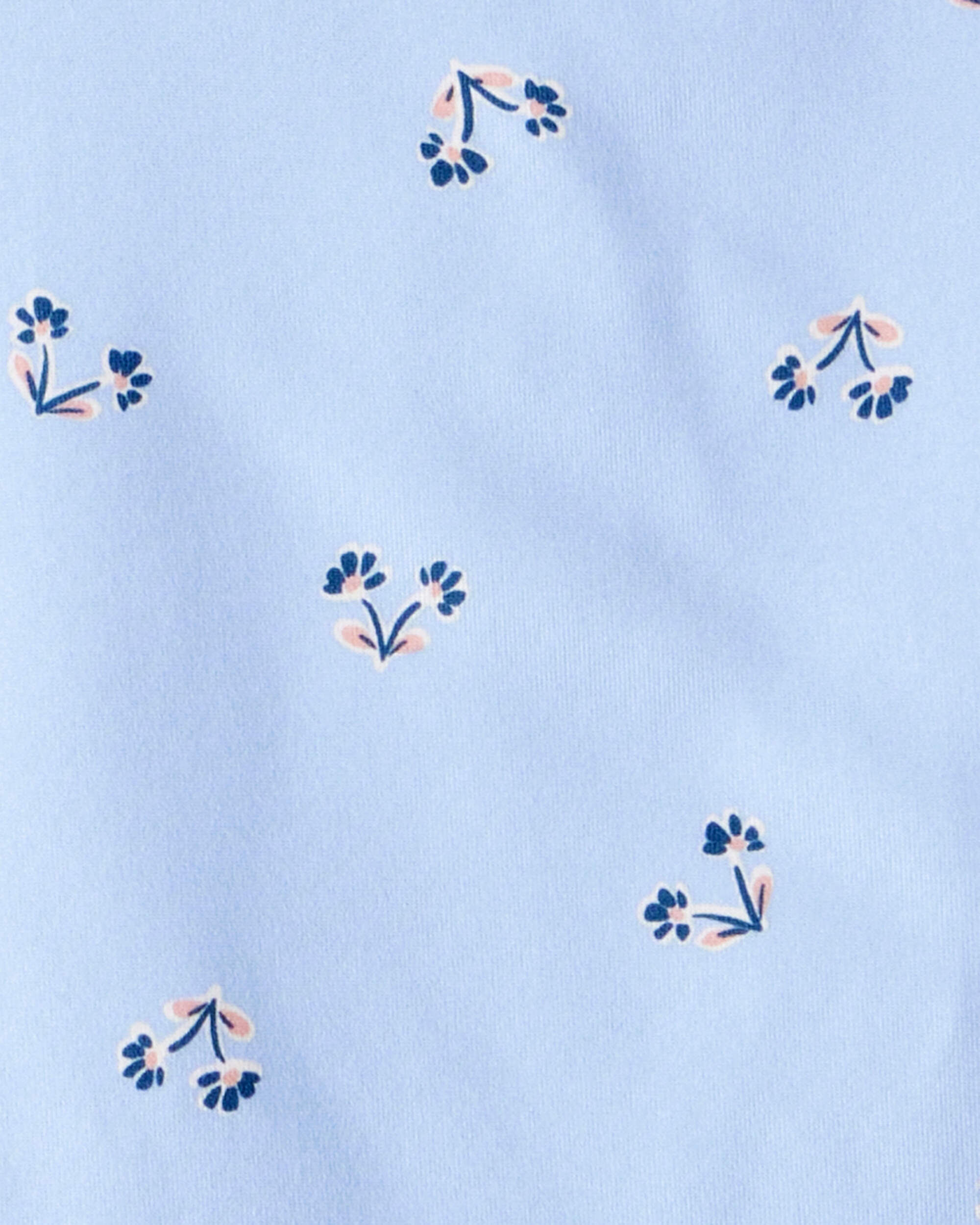 Toddler 2-Piece Floral Flutter-Sleeve Pajamas - Blue