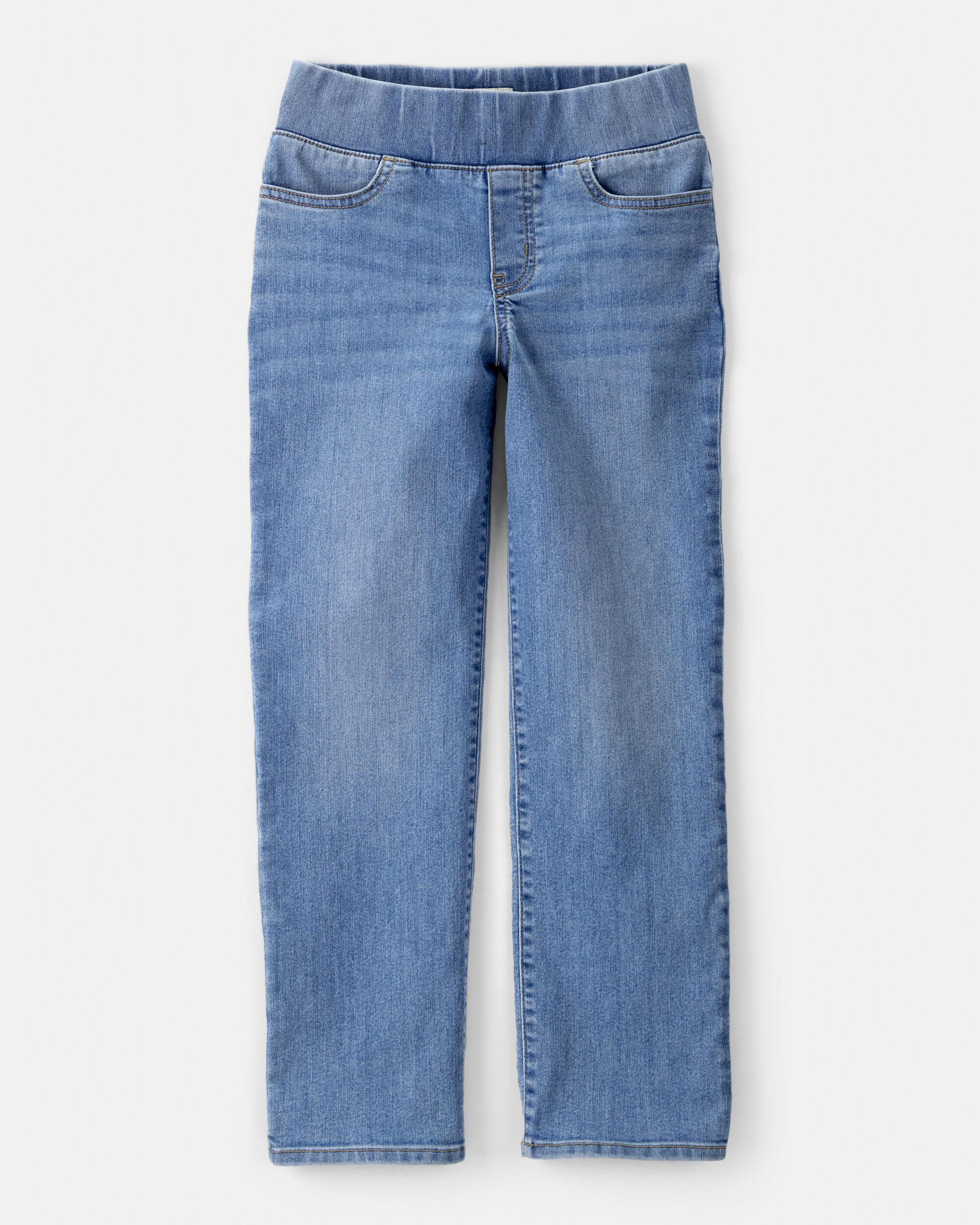 Girls Mid-Rise Denim Pull-On Jeans - Blue