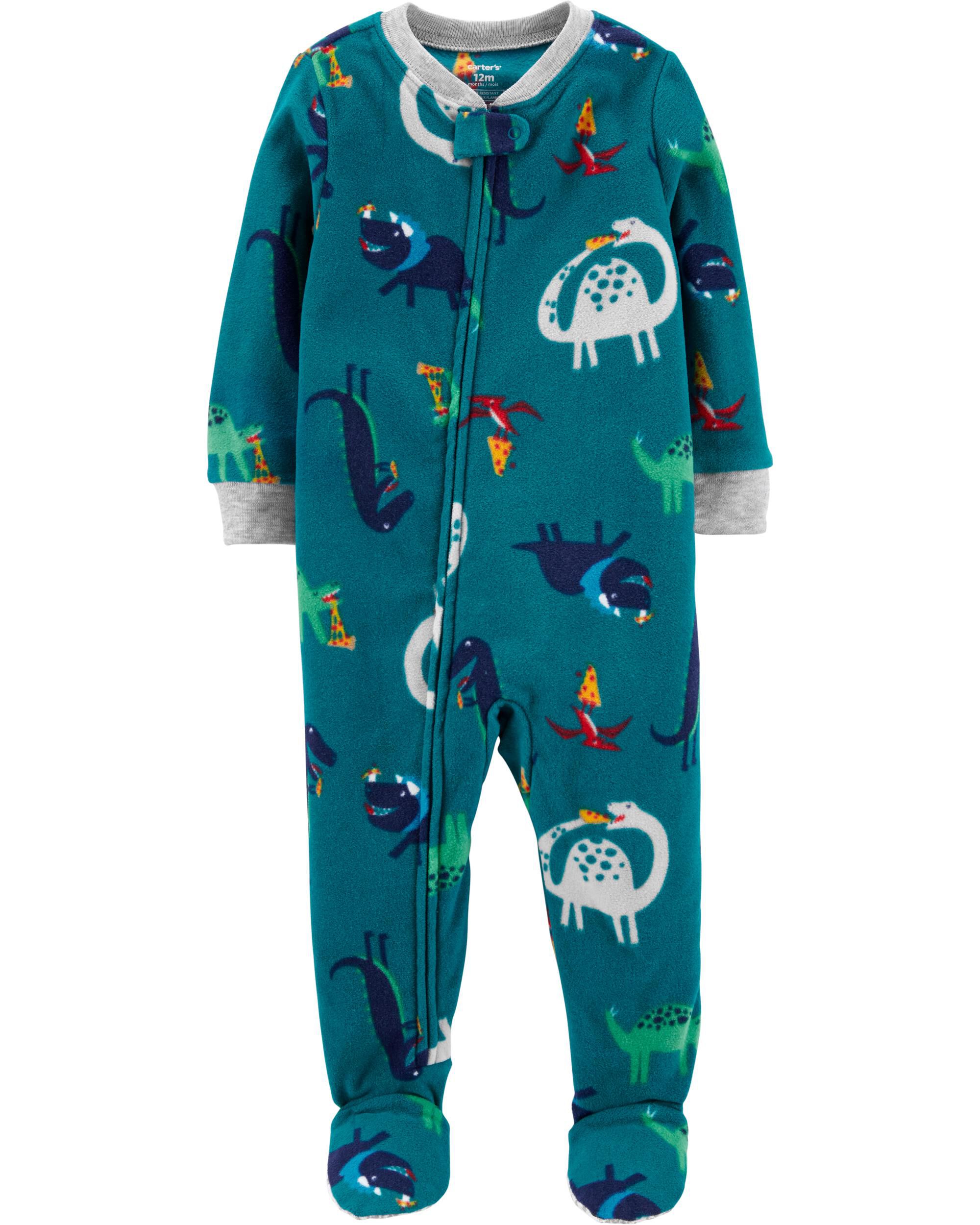 carters fleece dinosaur pajamas