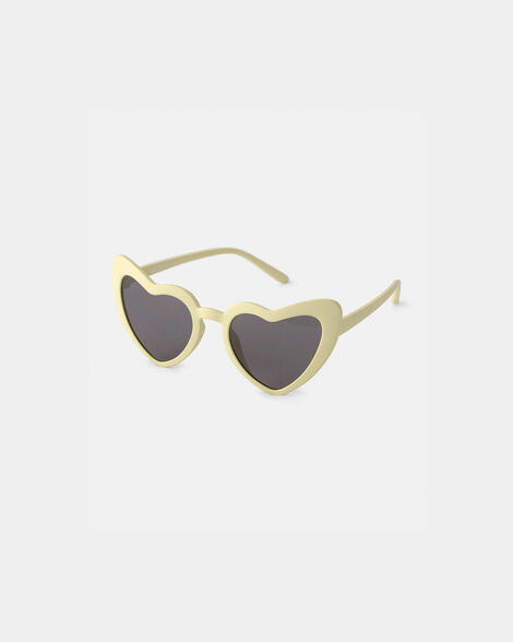 girls heart sunglasses - yellow