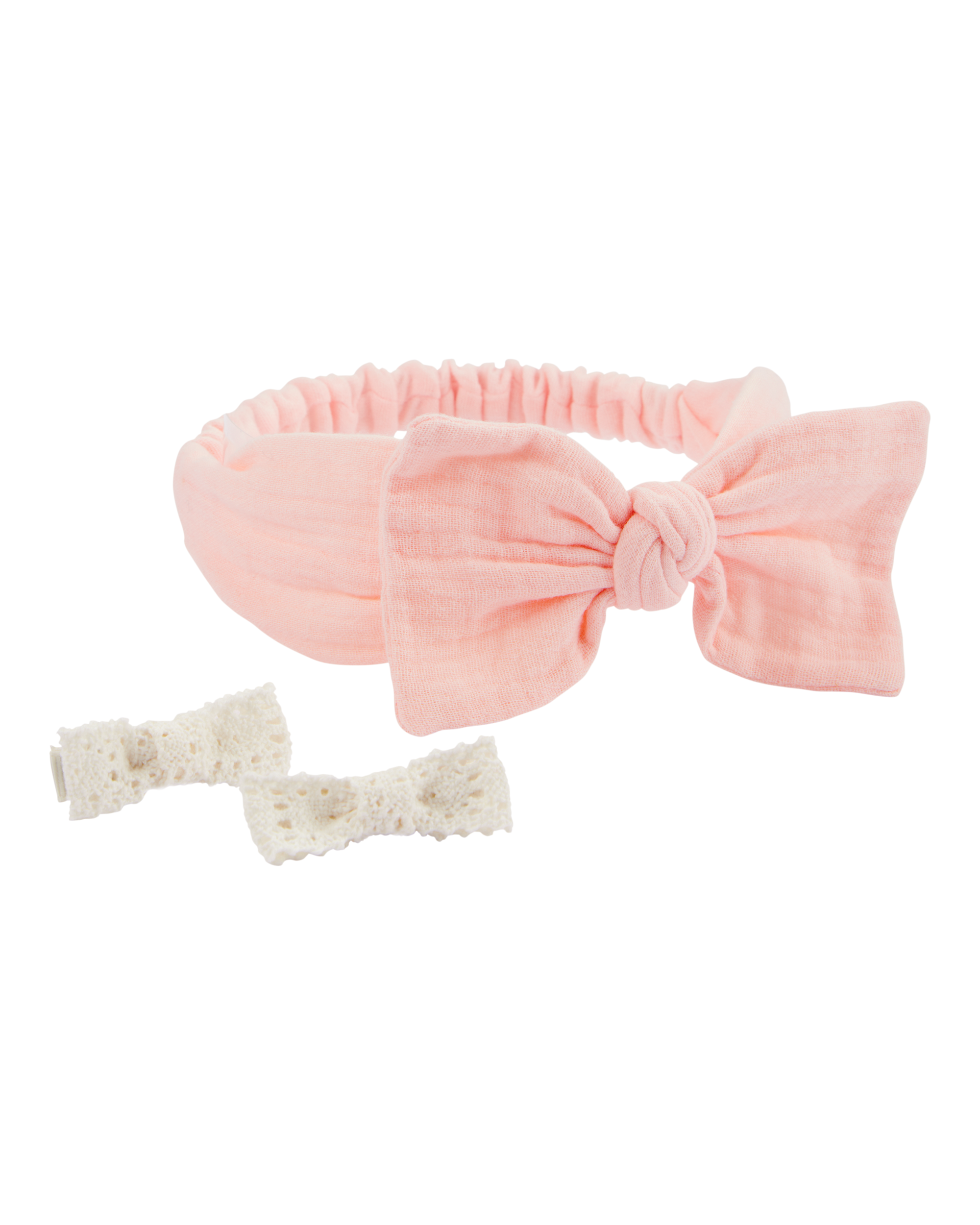 Baby Girl 3-Pack Hair Clips & Headwrap Set
