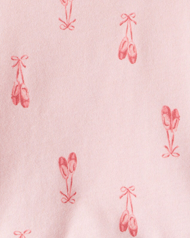 Product image 2 of Baby Girl Ballet Slippers Long-Sleeve Peplum Top - Pink