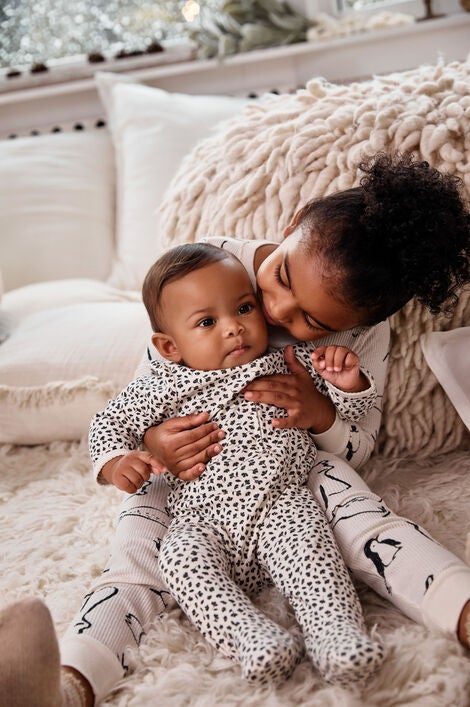  Product image 3 of Baby Floral 2-Way Zip Cotton Sleep & Play Pajamas