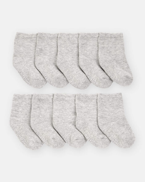baby boy 10-pack crew socks - grey