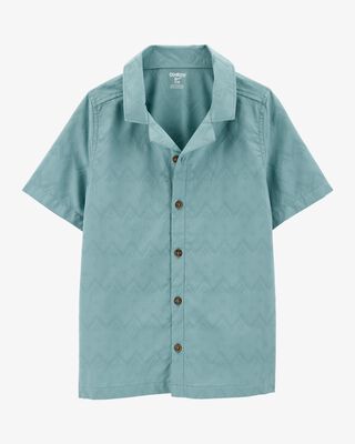 Product image 1 of Kid Chevron Print Short-Sleeve Button-Down - Teal