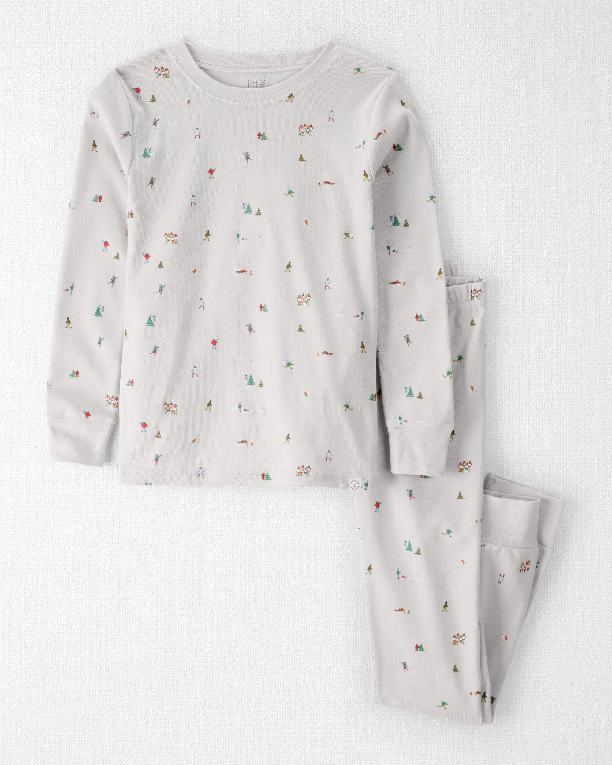 Kid Organic Cotton Pajamas Frosted Trail Print