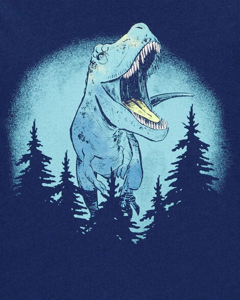 Product image 2 of Kid Dinosaur Cotton Blend Long-Sleeve Tee - Blue