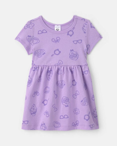baby girl blippi short-sleeve dress - purple