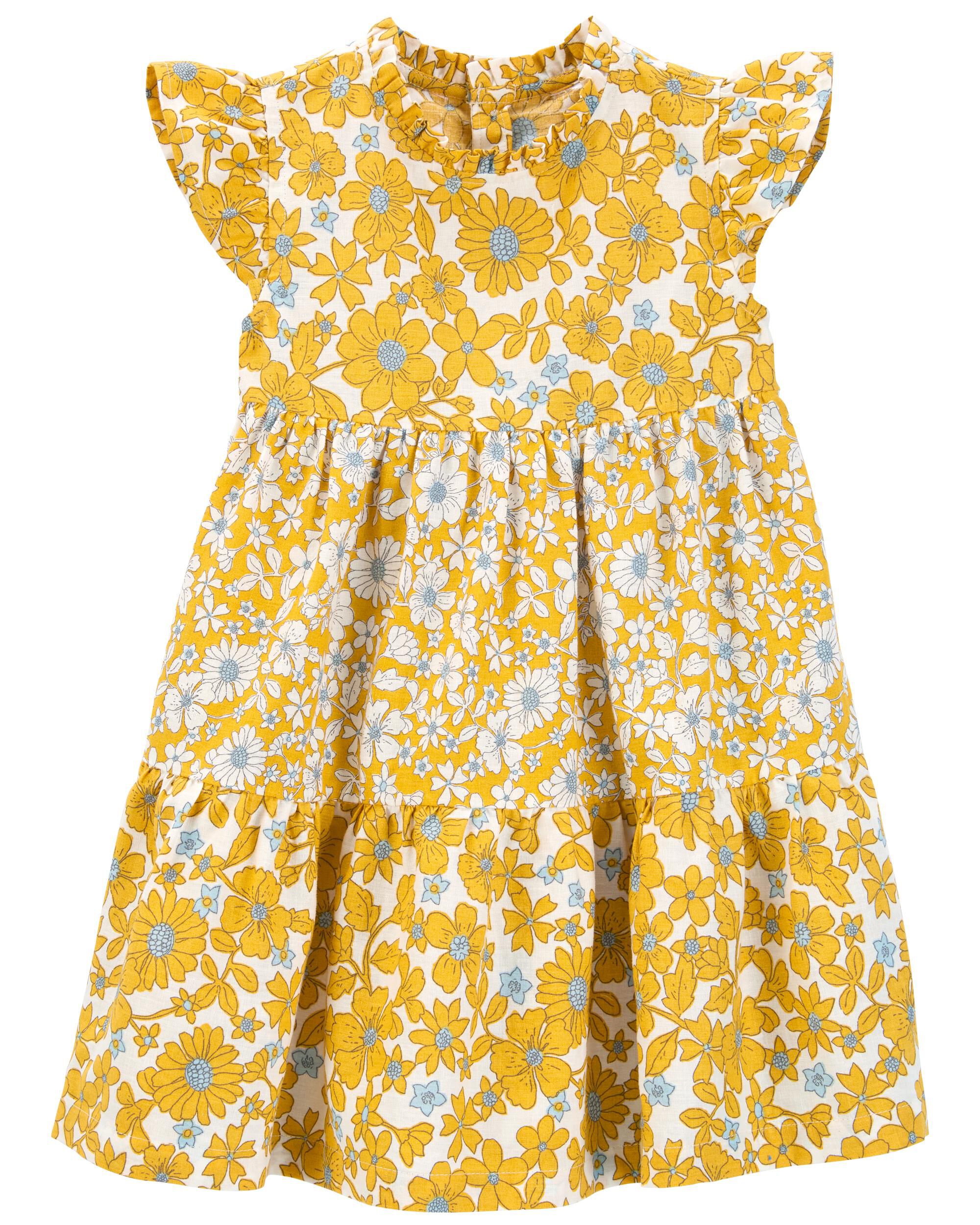 Toddler Floral Linen Dress - Carter's | Carter's