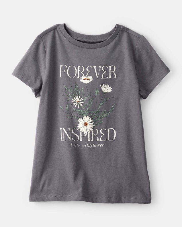 Product image 1 of Girls Wildflower Short-Sleeve Graphic Tee - Grey