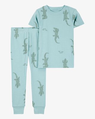 Product image 1 of Toddler 2-Piece Alligator Print 100% Snug Fit Cotton Pajamas - Blue